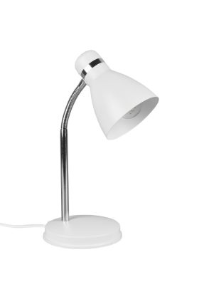 Trio Harvey R50731031 mat wit bureaulampje met flexibele hals en wit metalen spotje