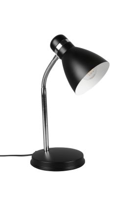 Trio Harvey R50731032 mat zwart bureaulampje met flexibele hals en wit metalen spotje