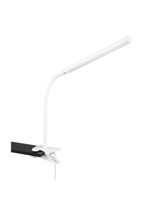 Trio Nevada R57941131 witte klemlamp in buisvorm met flexibele hals en met dimmer op de punt van de buis