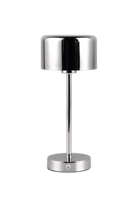 Trio Jeff R59151106 chroom kleurig oplaadbaar tafellampje op batterijen van metaal
