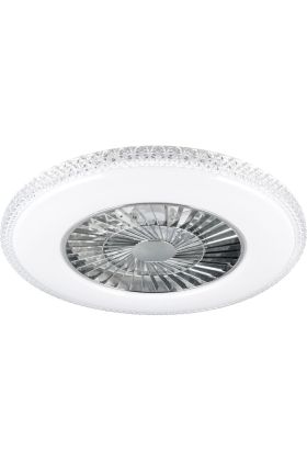 Reality Harstad R62412106 wit met chroomkleurige plafondventilator