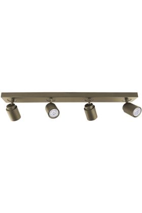 Freelight Razza goud-brons kleurige plafondspot met een diameter van 17cm en twee draai en kantelbare spotjes voor GU10 LED