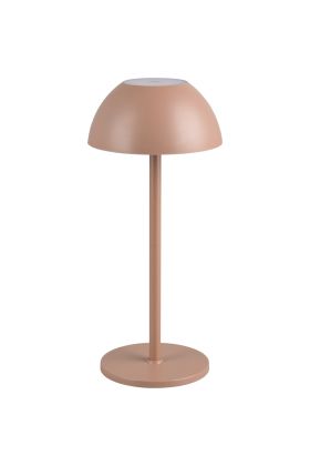 Reality Ricardo R54106166 zandkleurige tafellamp van metaal op batterijen met LED licht naar boven en beneden