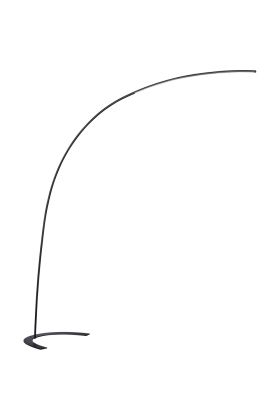 Trio Shanghai 427511802 zwarte slanke gebogen half ronde booglamp met over het horizontale deel van de boog een LED strip achter wit kunststof