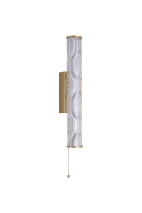 Searchlight Vibrate 33cm hoge zwarte buisvormige spiegellamp met trekschakelaar en witte binnenbuis en helder glazen buitenbuis met structuur