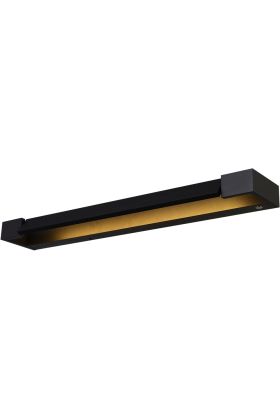 Freelight Parete W1460Z zwarte schilderijlamp met kantelbaar deel waar de LED is geplaatst. rechtsonder een touch dimmer
