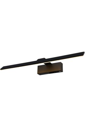 Freelight Dali W7553Z zwarte schilerijlamp van 53cm en platte lichtunit en touchdimmer rechtsonder op de wandplaat